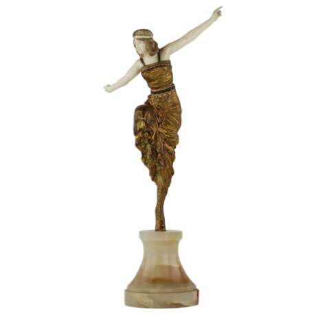 Бронзовая фигура Русская танцовщица. Paul PHILIPPE 1920 г. Кость Early 20th century г. - фото 2
