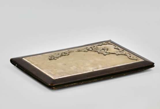 Leather portfolio with silver overlay. Russia 1908-1917. Silver 84 19th century - photo 4