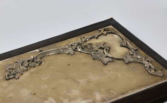 Leather portfolio with silver overlay. Russia 1908-1917. Silver 84 19th century - photo 6