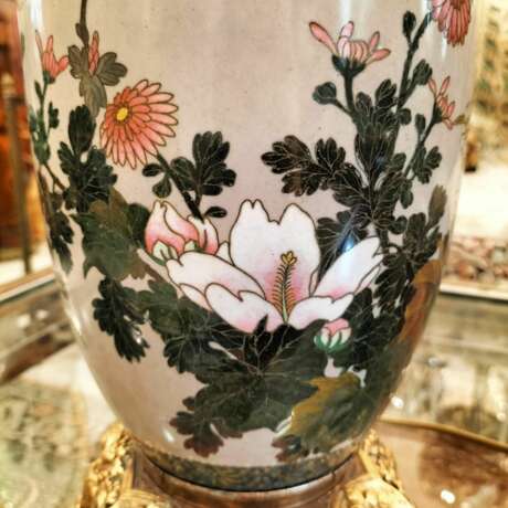 Pair of Japanese Large cloisonn&eacute; enamel Lamps 19th Century Bronze 19th century - photo 17