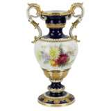 Большая салонная ваза цветы. Эрнст Август Лойтериц. Meissen 19 век Porcelain Hand Painted Gilding 19th century г. - фото 1