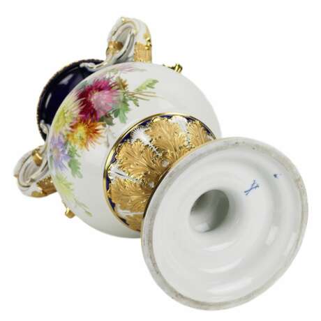 Большая салонная ваза цветы. Эрнст Август Лойтериц. Meissen 19 век Porcelain Hand Painted Gilding 19th century г. - фото 6