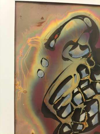 Flame Colored Copper Painting by Arthur UNGER. Signed. Kupfer 20th century - Foto 12