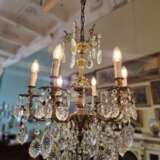 Beautiful chandelier with crystals .France.1960s Bronze Neorococo Mid-20th century - photo 2