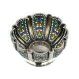 Russian silver bowl with stained glass enamel. Khlebnikov company. Moscow early 20th century Enamel Neo-Russian Early 20th century - photo 2