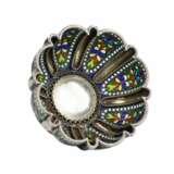 Russian silver bowl with stained glass enamel. Khlebnikov company. Moscow early 20th century Enamel Neo-Russian Early 20th century - photo 4