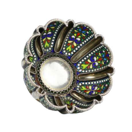 Russian silver bowl with stained glass enamel. Khlebnikov company. Moscow early 20th century Enamel Neo-Russian Early 20th century - photo 4