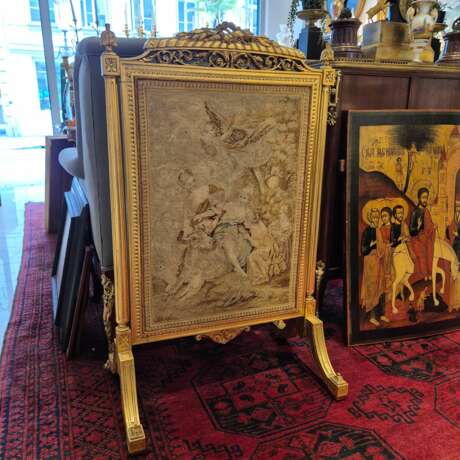 Louis XV style gilded wood firescreen 19th century Naturholz 19th century - Foto 5