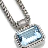 Schlangenkette mit Aquamarinanhänger - Foto 3