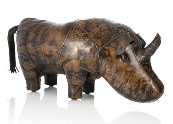 Ottomane in Form eines Nashorns aus Leder - photo 1