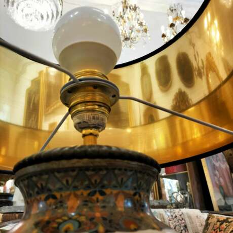 Pair of Japanese Large cloisonn&eacute; enamel Lamps 19th Century Bronze 19th century - photo 11