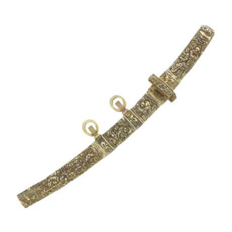 Sabre Wakizashi japonais dans un fourreau en os sculpt&eacute; fin de la p&eacute;riode Meiji (tournant des XIXe et XXe si&egrave;cles) Knochen Asian Art At the turn of 19th -20th century - Foto 4
