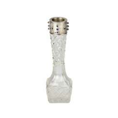 Russian, crystal vase with a silver frame. St. Petersburg. The turn of the 19th-20th centuries. 