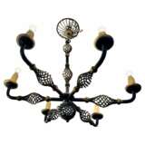 Art Deco Wrought Iron Chandelier with Six Arms 1940 Cast iron Mid-20th century - photo 1