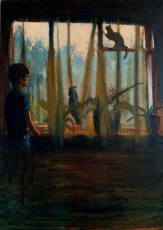 Window 1. oil on cardboard Zeitgenössischer Realismus Romantic Ukraine 2025 - Foto 1