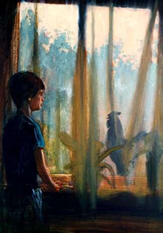 Window 1. oil on cardboard Zeitgenössischer Realismus Romantic Ukraine 2025 - Foto 2