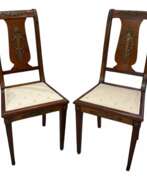 Bronze. Pair of Empire Side Chairs, 19th Century