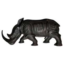 Carved wood rhinoceros, Circa 1950