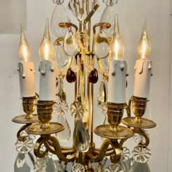 Late 19th Century Pair of Lyre Shaped Four-Light Candelabras