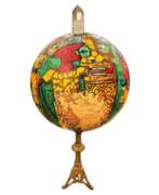 Overview. Painted Globe with a Rock Crystal and a Base in Gilt Bronze