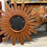1960s Large Sun-Shaped Convex Mirror Métal Rococo Mid-20th century - photo 4