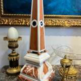 19th Century Pair of Obelisks in Carrara Marble Sicilian Jasper &amp; Black Portoro Marbre Napoleon III 19th century - photo 10