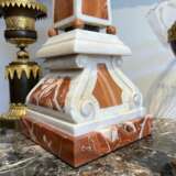 19th Century Pair of Obelisks in Carrara Marble Sicilian Jasper &amp; Black Portoro Marbre Napoleon III 19th century - photo 12