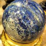 Large Lapis Lazuli Sphere from Afghanistan on a 19th French Gilded Base Bronze Napoleon III 20th century - Foto 2