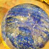 Large Lapis Lazuli Sphere from Afghanistan on a 19th French Gilded Base Bronze Napoleon III 20th century - Foto 4