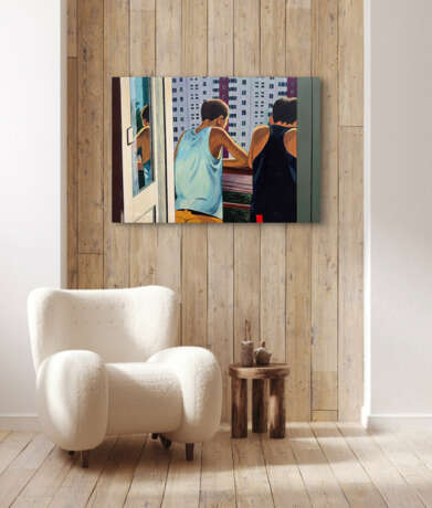 Пацаны на балконе Leinwand Acryl Russland 2021 - Foto 3