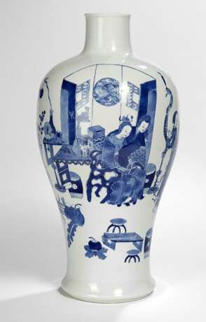 'Meiping'-förmige Vase mit unterglasurblauem Dekor von Damen - photo 1
