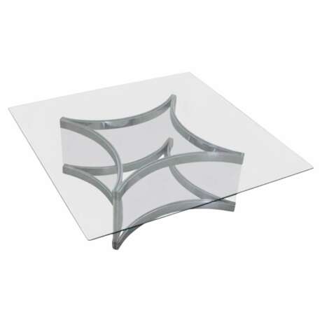 Mid-Century Modern Chrome and Lucite Coffee Table by Alessandro Albrizzi 1970 Métal 20th century - photo 1