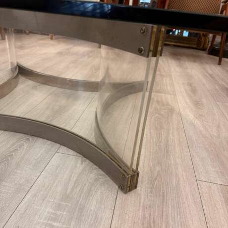 Mid-Century Modern Chrome and Lucite Coffee Table by Alessandro Albrizzi 1970 Métal 20th century - photo 3