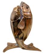 Product catalog. Edouard Marcel Sandoz, entwined carps, bronze, Susse Fr&egrave;res foundrymen, 1920