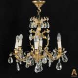 Six-candle chandelier in Rococo style. Europe. First half of 20th century Bronze glass 20th century - photo 1
