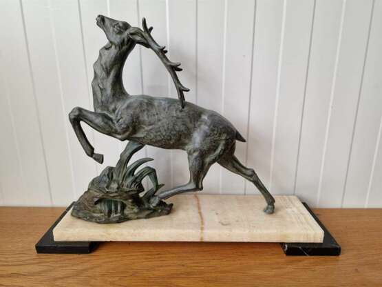 Art Deco figure Deer Marble 20th century - photo 1