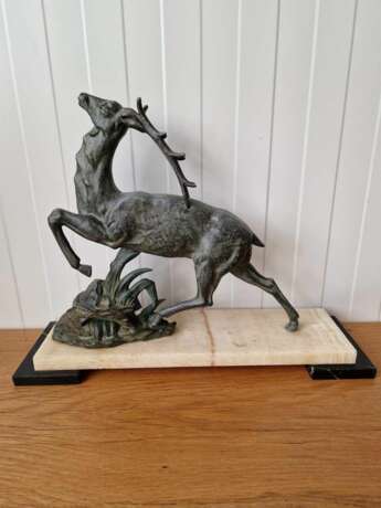 Art Deco figure Deer Marble 20th century - photo 2