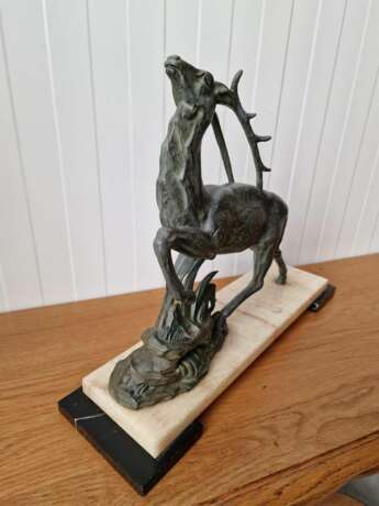 Art Deco figure Deer Marble 20th century - photo 3
