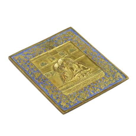 NE PLEURE PAS POUR MOI M&Egrave;RE IC&Ocirc;NE EN LAITON COUL&Eacute; AVEC &Eacute;MAIL RUSSIE MILIEU DU XIXe SI&Egrave;CLE Brass with enamel 19th century - Foto 2