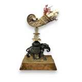 Unique Elephant Statue in Bronze with Coral 20th Century Bronze Other style 20th century - photo 10