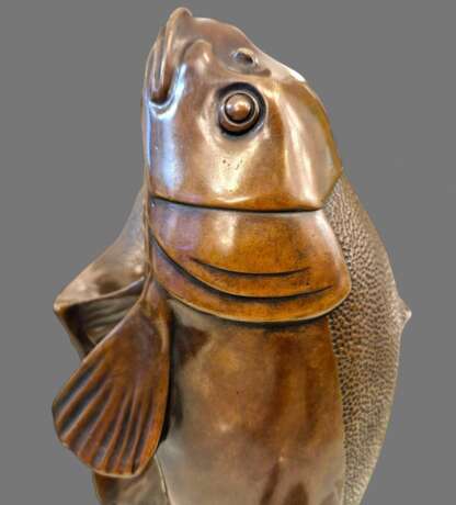 Edouard Marcel Sandoz entwined carps bronze Susse Fr&egrave;res foundrymen 1920 Bronze 20th century - photo 2