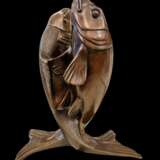 Edouard Marcel Sandoz entwined carps bronze Susse Fr&egrave;res foundrymen 1920 Bronze 20th century - photo 7