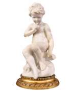 Aperçu. Carrara marble statue of Cupid, 19th century, after &Eacute;tienne Maurice Falconet