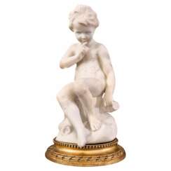 Carrara marble statue of Cupid, 19th century, after &Eacute;tienne Maurice Falconet