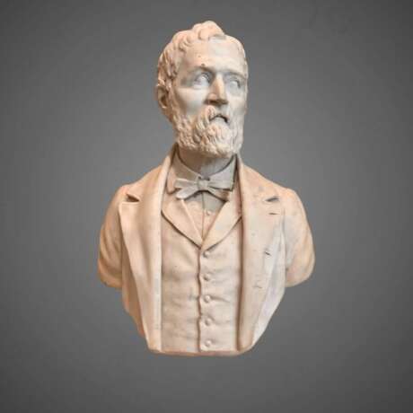 19th Century Bust of an Aristocrat in Marble by Joseph Vallet (1841-1920) Marmor 19th century - Foto 4