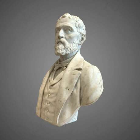 19th Century Bust of an Aristocrat in Marble by Joseph Vallet (1841-1920) Marmor 19th century - Foto 5