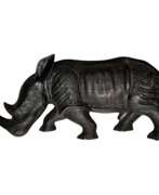 Обзор. Carved wood rhinoceros, Circa 1950