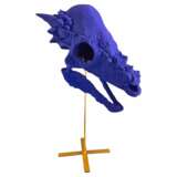Blue Reverie 3 on a Base Sculptural Replica of a skull 21st Century Resin 20th century - photo 1