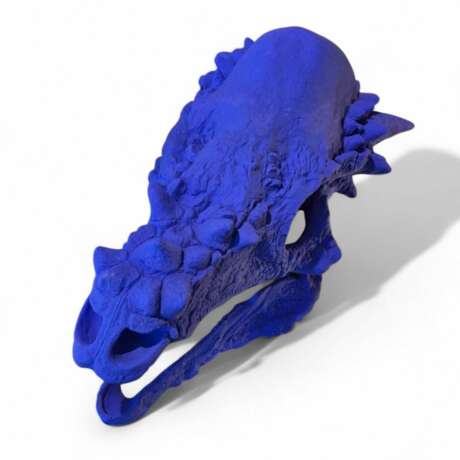 Blue Reverie 3 on a Base Sculptural Replica of a skull 21st Century Resin 20th century - photo 4