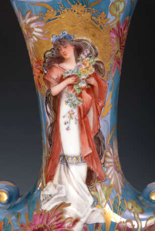 Jugendstil-Vase mit Bronzemontierung. - Foto 2